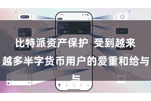 比特派资产保护  受到越来越多半字货币用户的爱重和给与