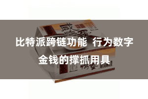 比特派跨链功能  行为数字金钱的撑抓用具