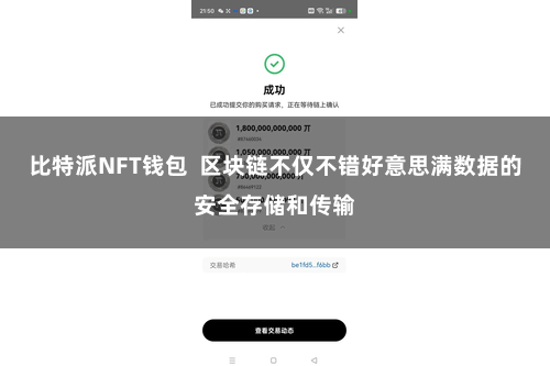 比特派NFT钱包  区块链不仅不错好意思满数据的安全存储和传输