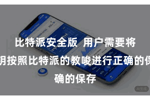比特派安全版  用户需要将私钥按照比特派的教唆进行正确的保存